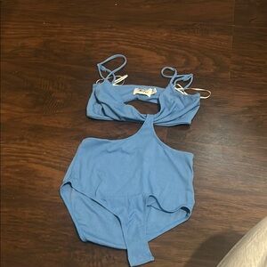 Princess Polly Blue Sleeveless Cut Out Bodysuit